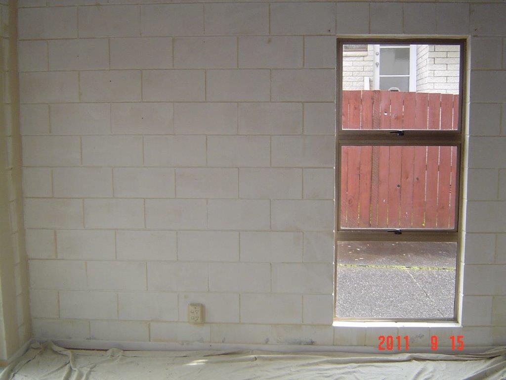 Block Wall sealed with pigment sealer
